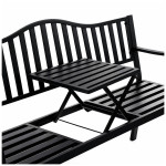 Záhradná kovová lavička – 150cm, čierna